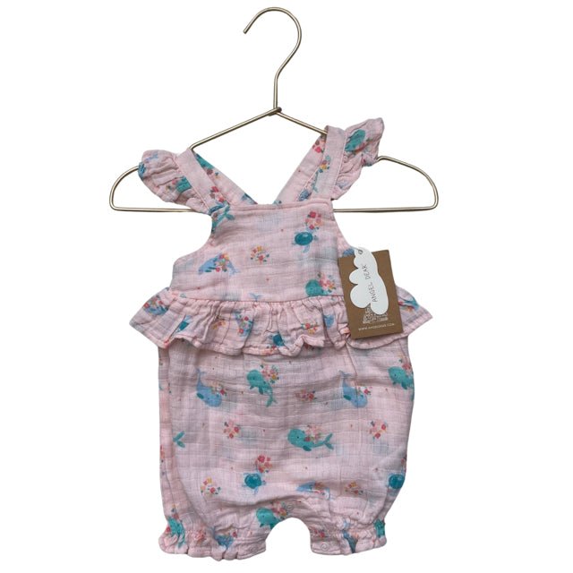 Angel Dear Pink Whale Print Romper with Tags - Size 3-6 Mo - Bounce Mkt