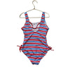 Art Class Blue, White, Red Striped Swim Suit - Size M 7 - 8 - Bounce Mkt
