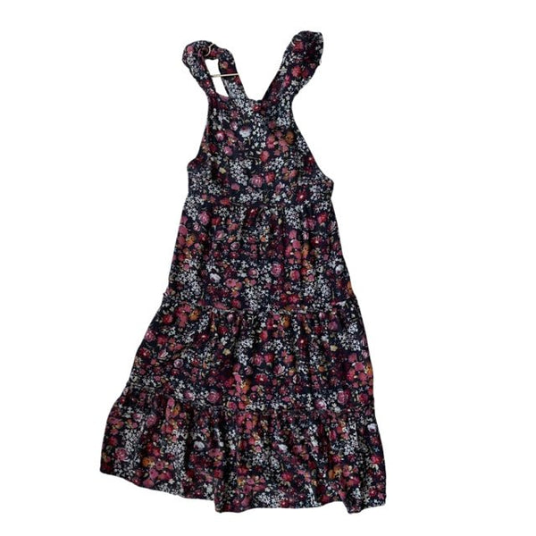 Art Class Dark Gray & Pink Floral Maxi Dress - Size M 7 - 8 - Bounce Mkt