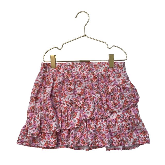 Art Class Peach Floral Ruffle Skirt - Size L 10 - 12 - Bounce Mkt