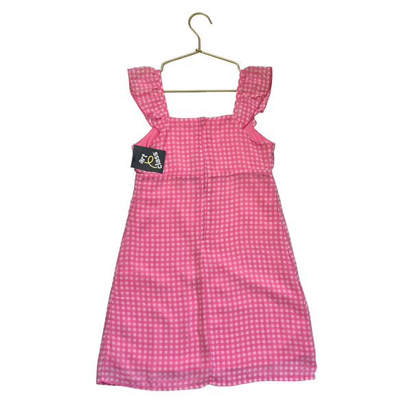 Art Class Pink Gingham Chiffon Dress with Tags - Size M 8 - Bounce Mkt