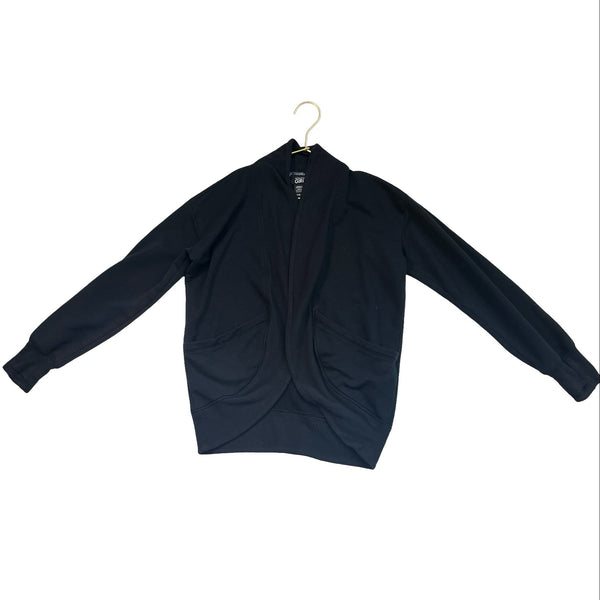 Athleta Girl Black Open - Front Cardigan Sweatshirt - Size M 8 - 10 - Bounce Mkt