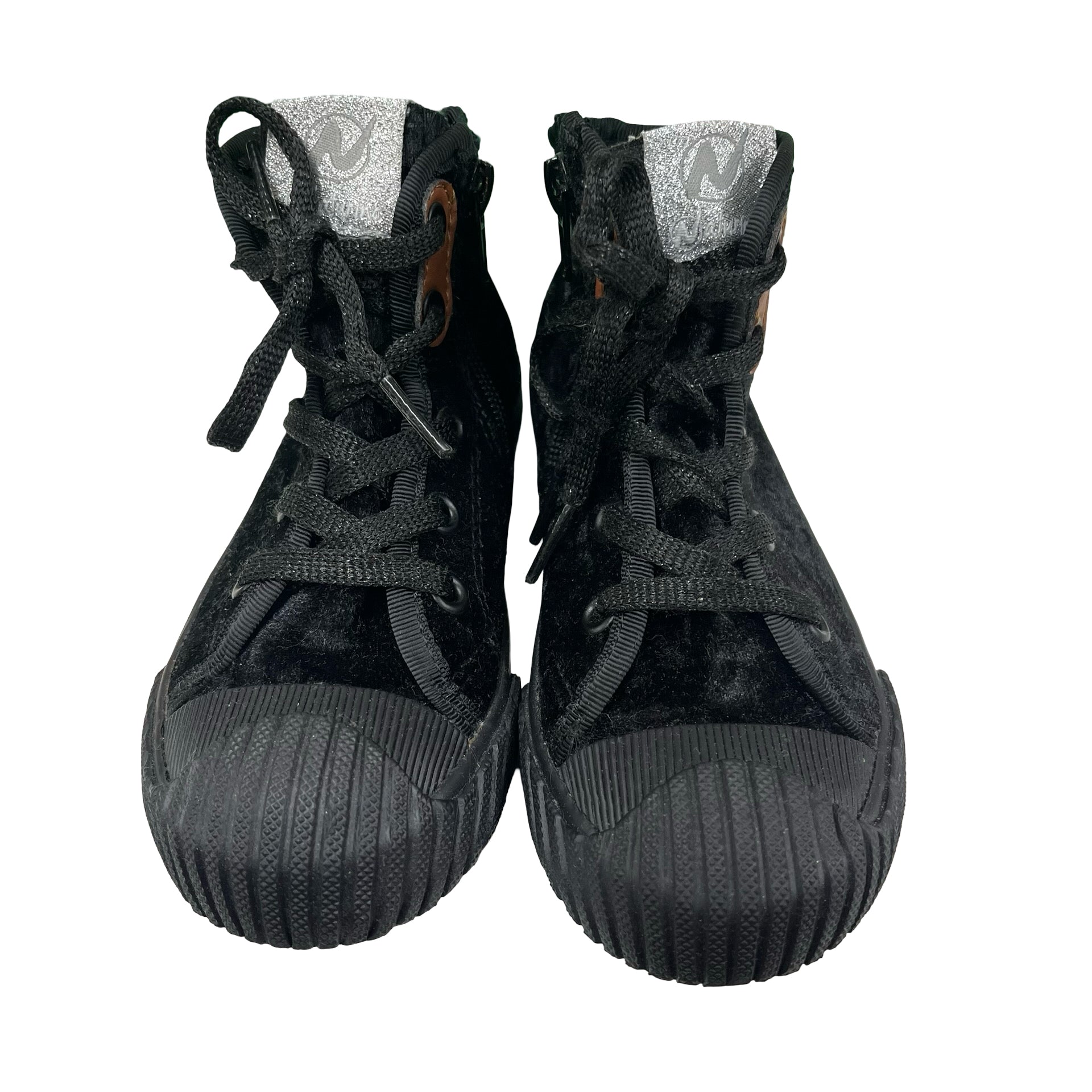 Naturino Black Crushed Velvet High Top Sneakers - Size 28 (11)