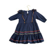 Something Navy Navy Embroidered Long Dress - Size 18 Mo