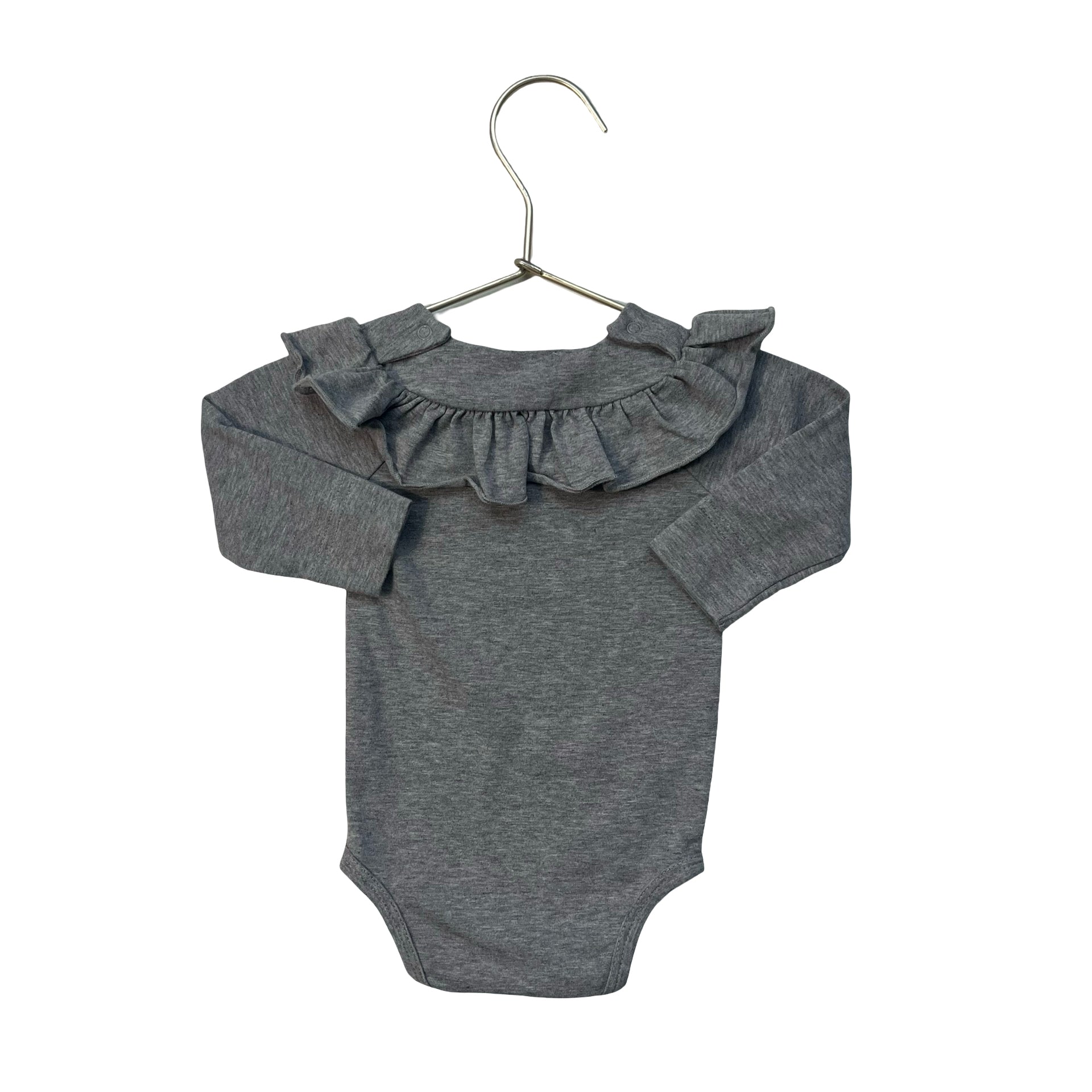 Mar Mar Gray Ruffle Collar Onesie Bodysuit - Size 4 Mo