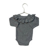 Mar Mar Gray Ruffle Collar Onesie Bodysuit - Size 4 Mo