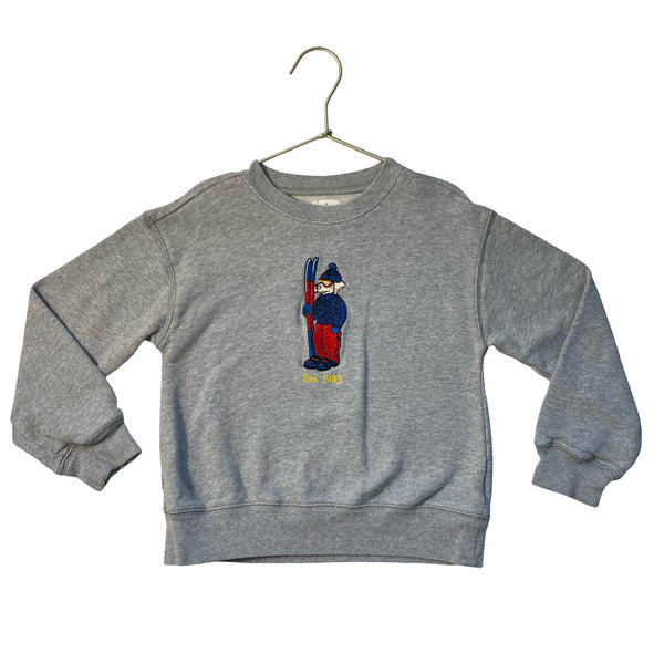 Crewcuts Gray Embroidered Ski Dog Sweatshirt - Size XS 4-5