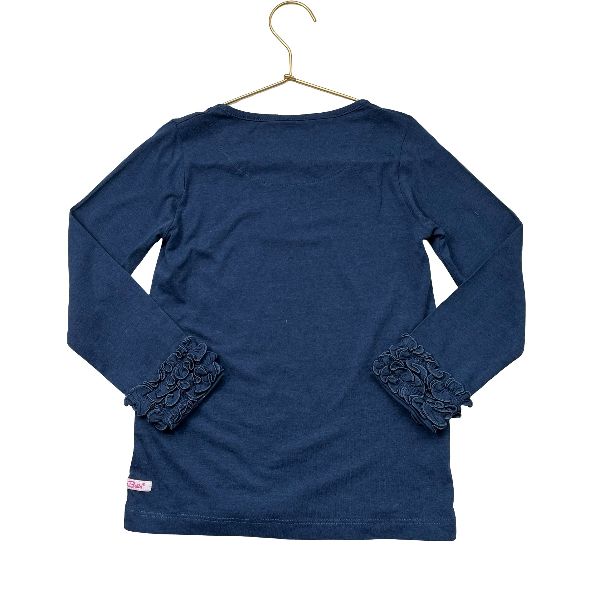 Ruffle Butts Navy Ruffle Cuff Shirt - Size 5