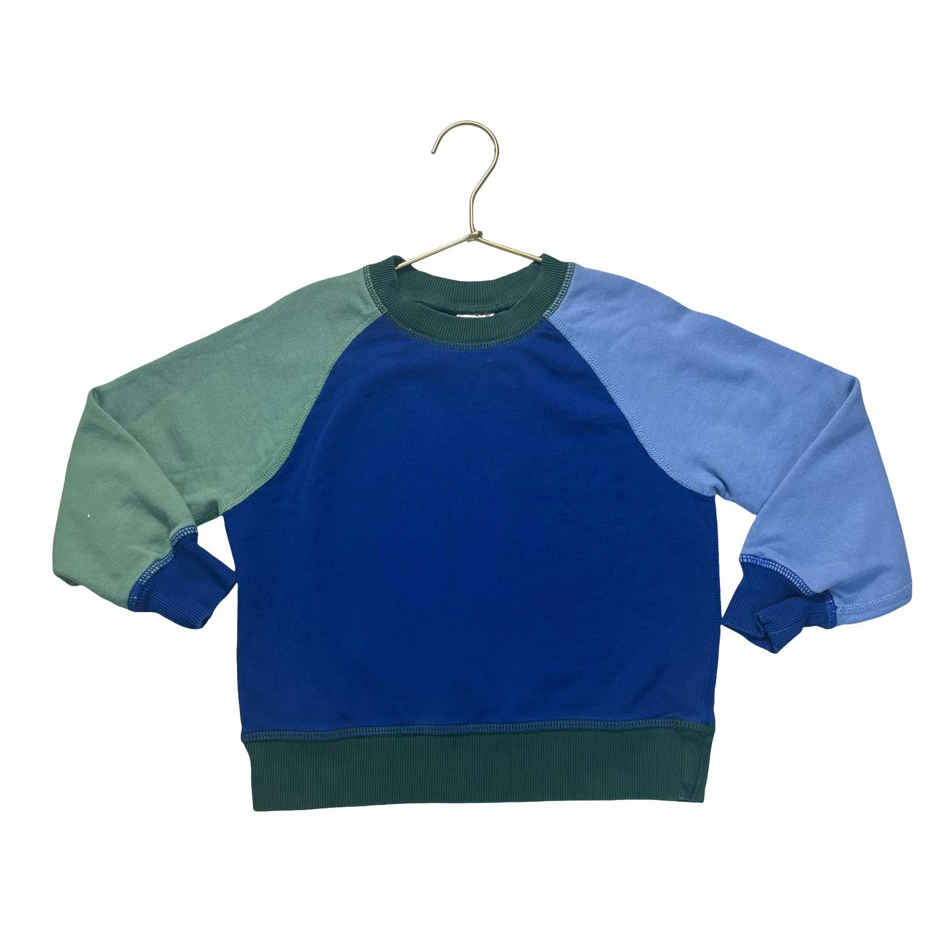 Hanna Andersson Blue & Green Colorblock Sweatshirt - Size 4