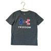 Under Armour Gray 'Freedom' Stars & Stripes Logo T-Shirt - Size 5
