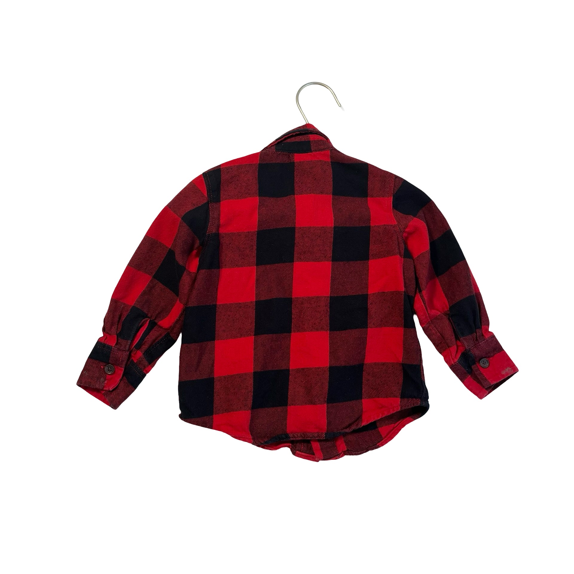 Old Navy Red & Black Buffalo Plaid Flannel - Size 2T