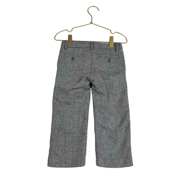 Janie and Jack Wool-Blend Gray Herringbone Lined Pants - Size 2T