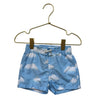 Monnalisa Blue Cloud Print Swim Shorts - Size 6 Mo