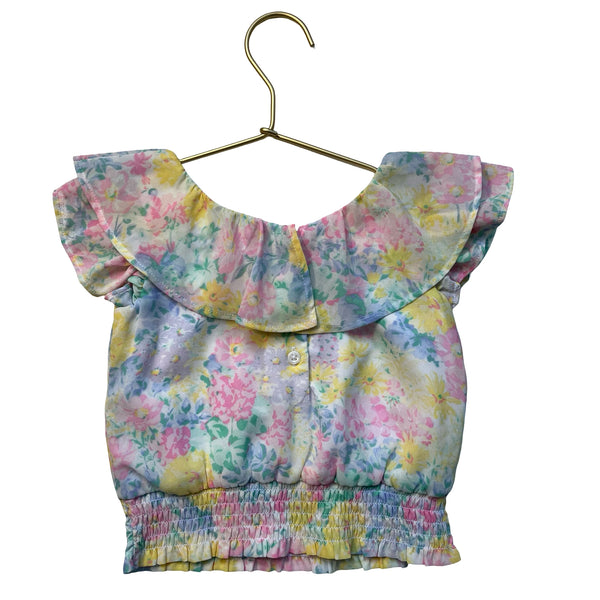 Janie and Jack Pastel Floral Blouse - Size 2T