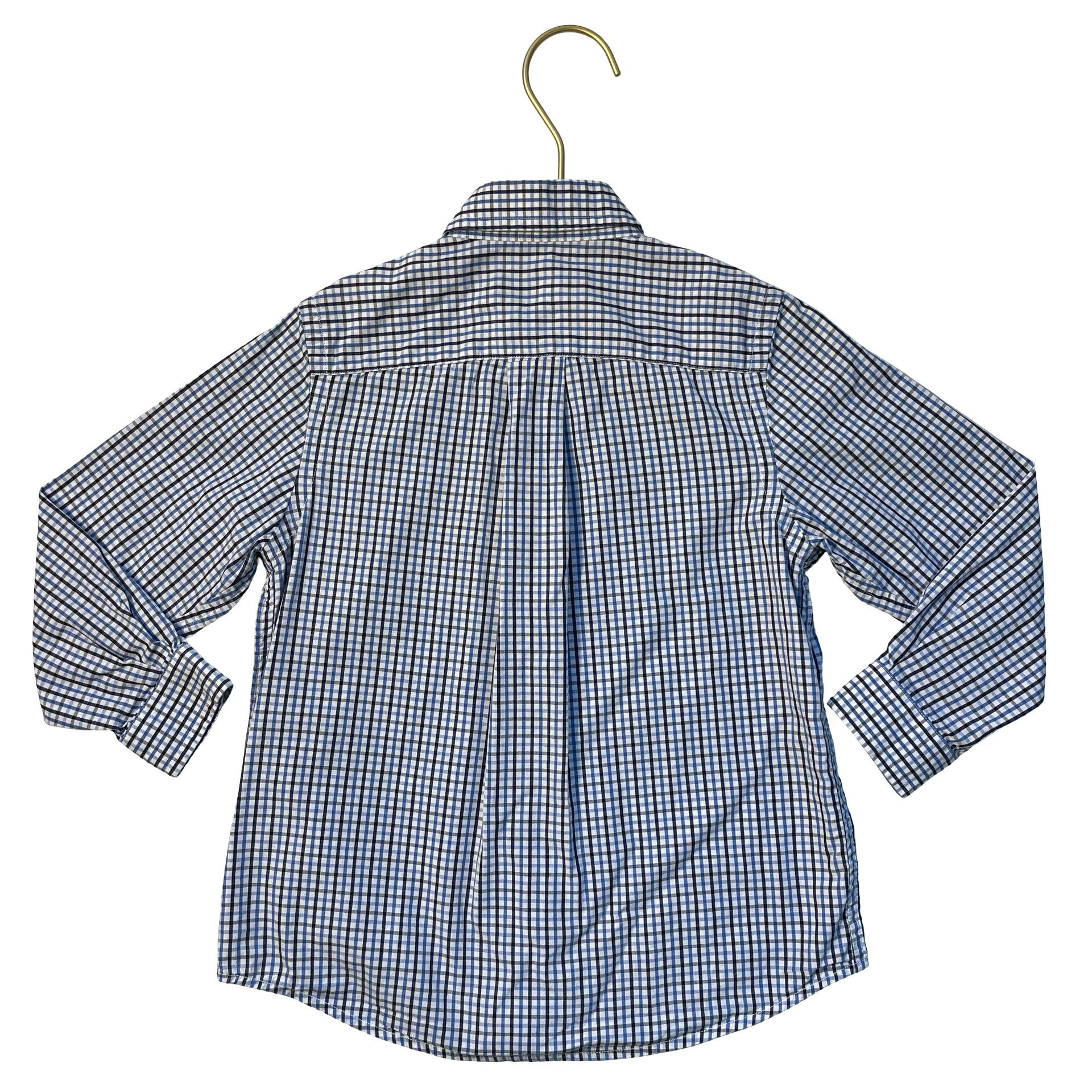 Vineyard Vines White, Blue, Navy Check Button Down 'Whale Shirt' - Size 2T