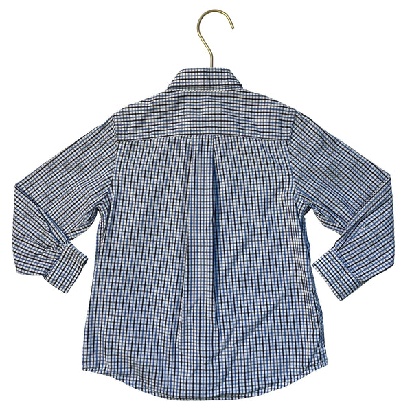 Vineyard Vines White, Blue, Navy Check Button Down 'Whale Shirt' - Size 2T