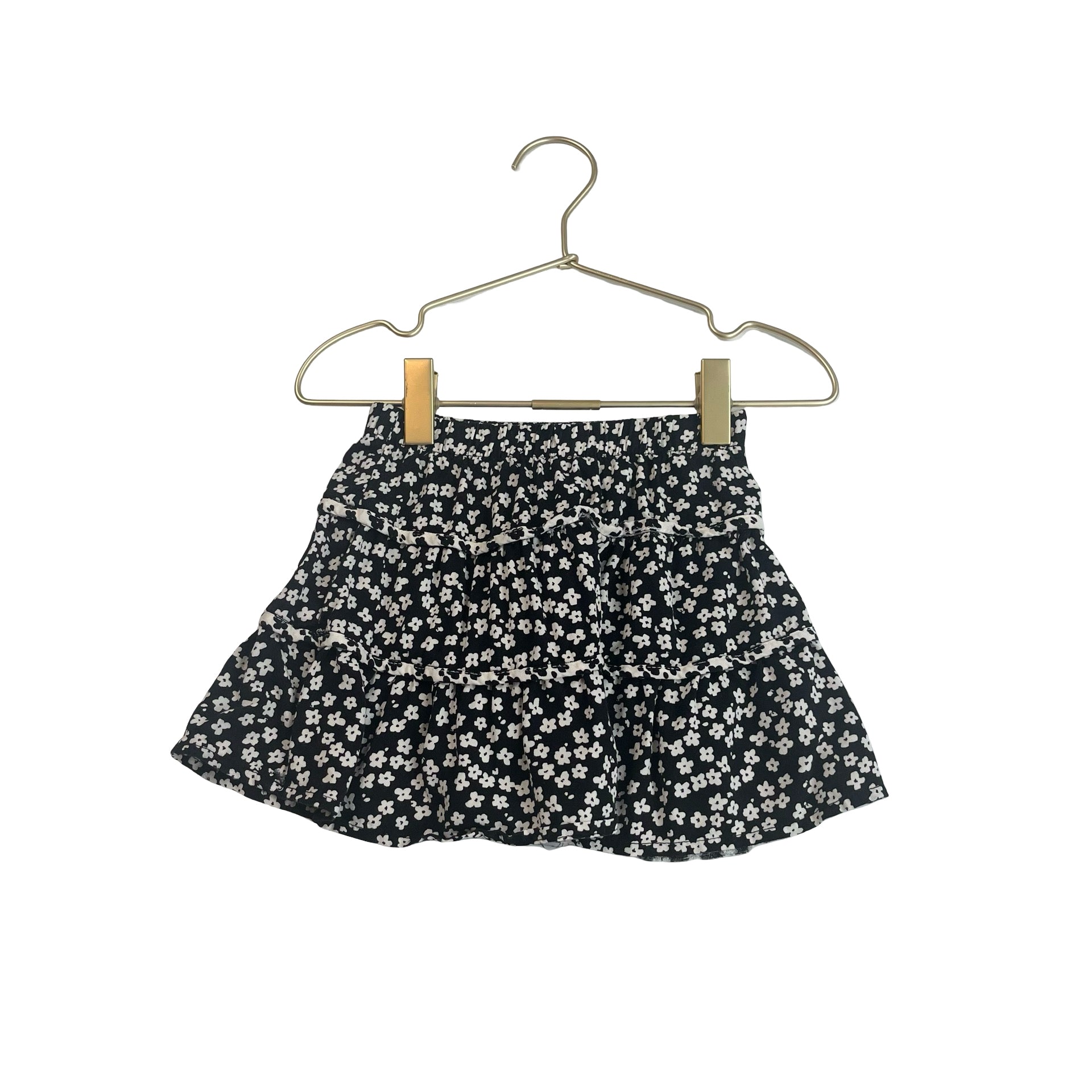 Zara Black & Ivory Floral Skirt - Size 18-24 Months