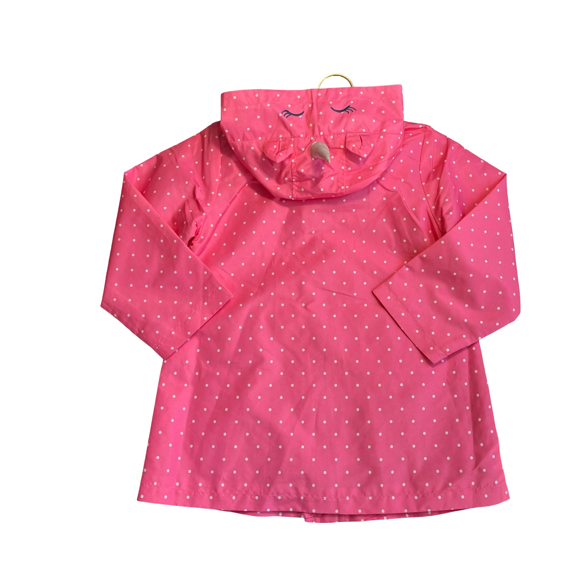 Carter's Pink Polka Dot Unicorn Hood Windbreaker Jacket - Size M 5-6