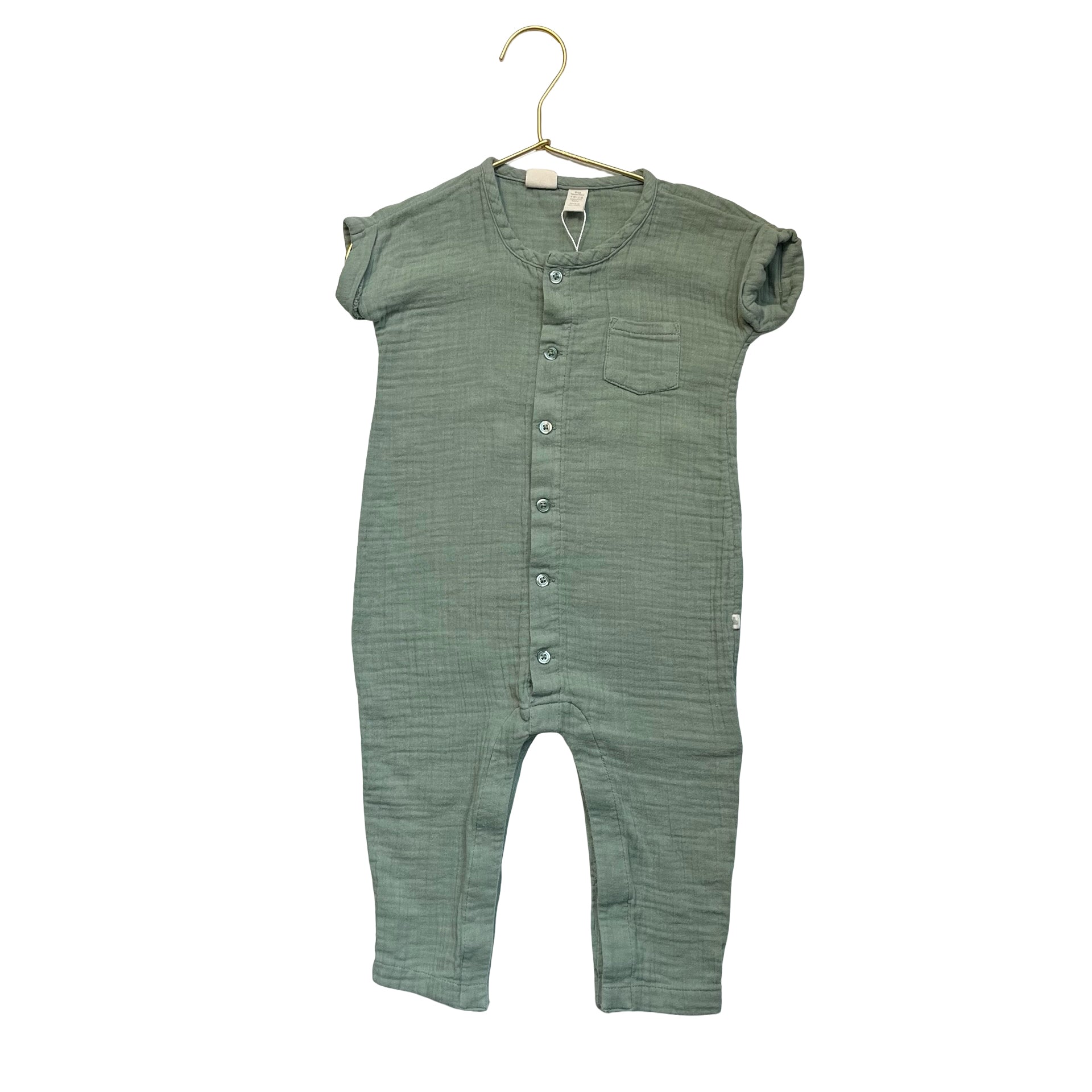 Baby Gap Sage Green Gauze One-Piece Jumpsuit - Size 12-18 Mo