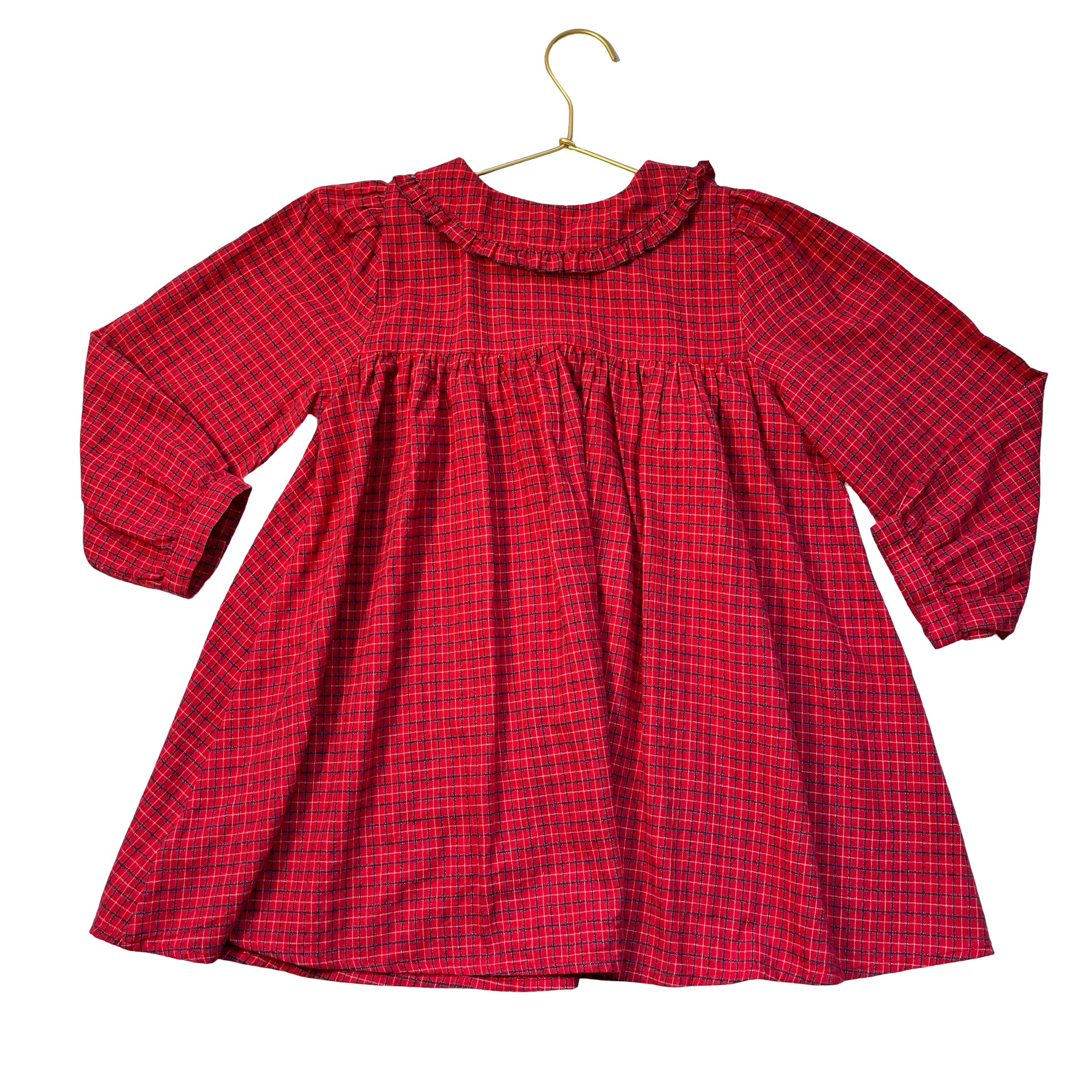Emile et Ida Red Plaid Dress - Size 6A