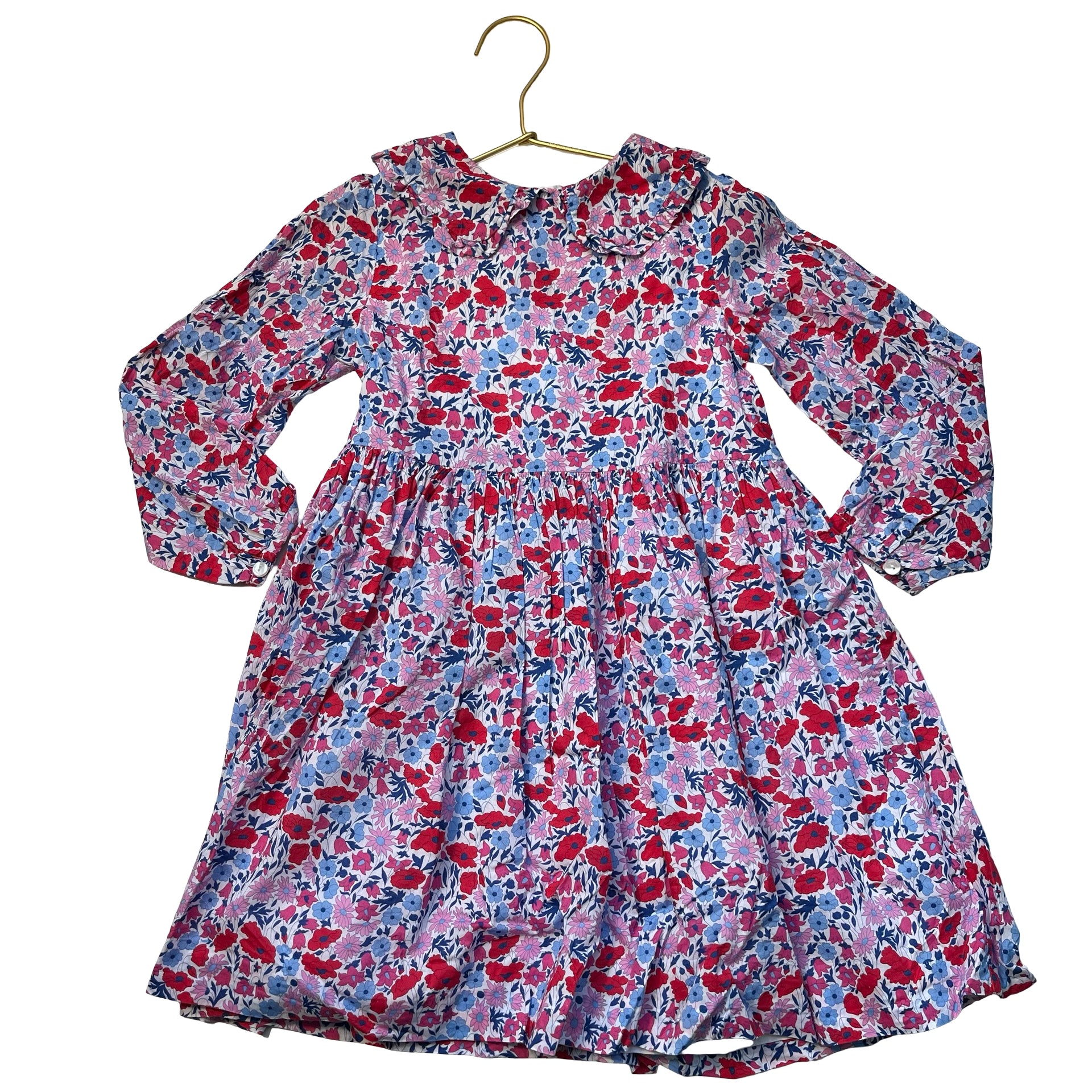 Jacadi White, Pink, Blue, Red Floral Dress - Size 6A