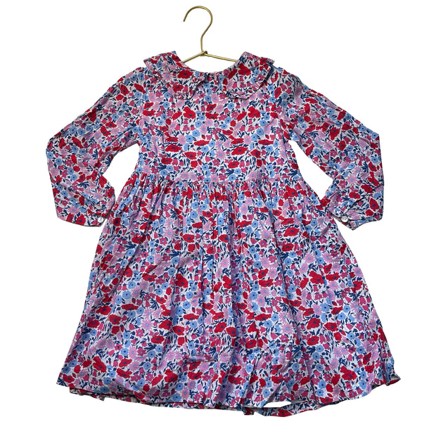 Jacadi White, Pink, Blue, Red Floral Dress - Size 6A