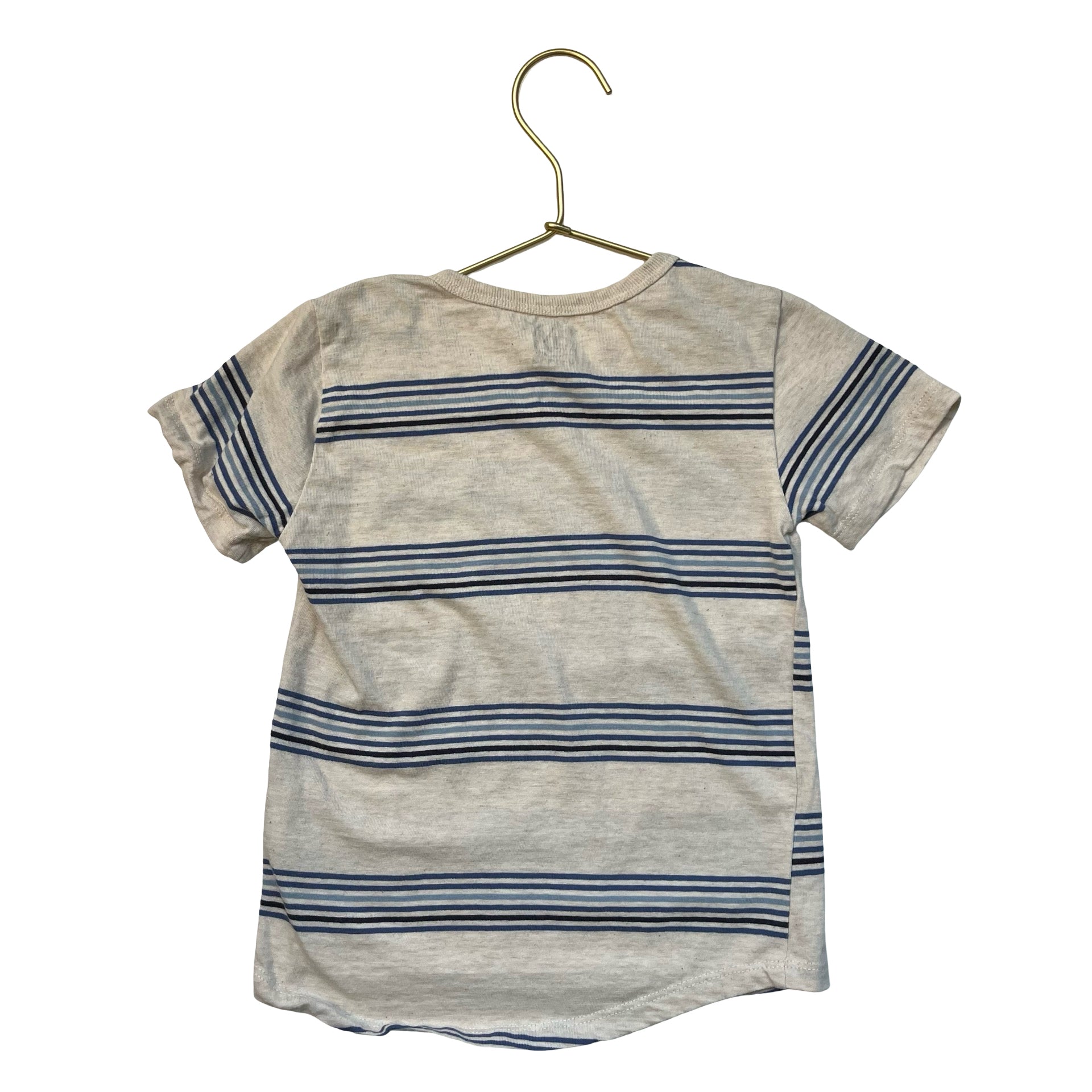 Volcom Oatmeal & Blue Striped T-Shirt - Size 3T