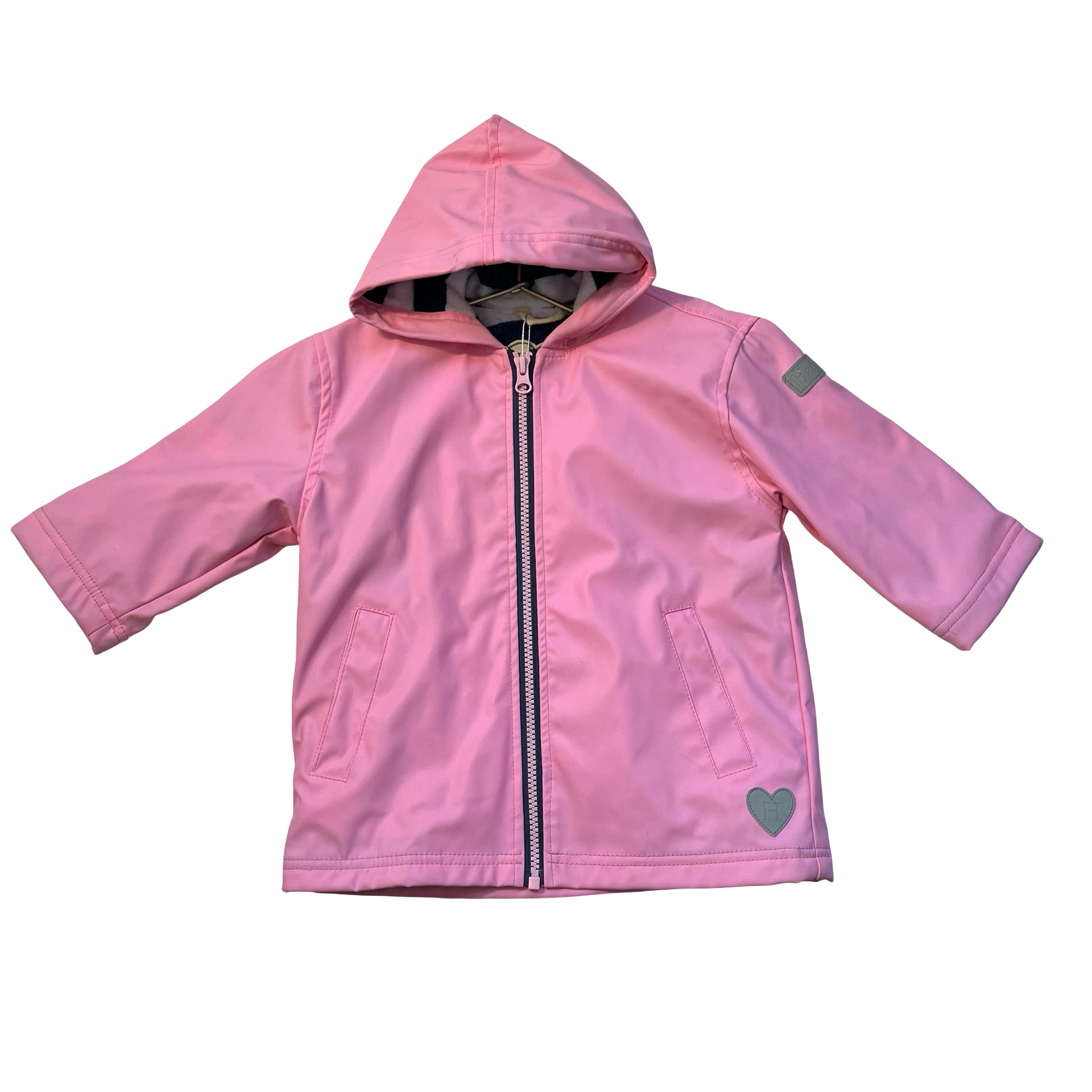 Hatley Terry-Lined Pink Rain Jacket - Size 2