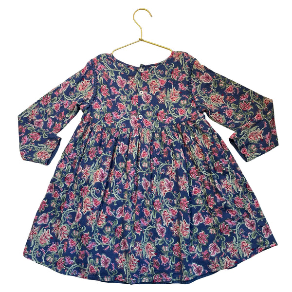 Louise Misha Blue Floral Dress - Size 6Y
