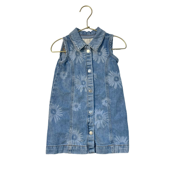 Zara Denim Flower Print Jean Dress - Size 2