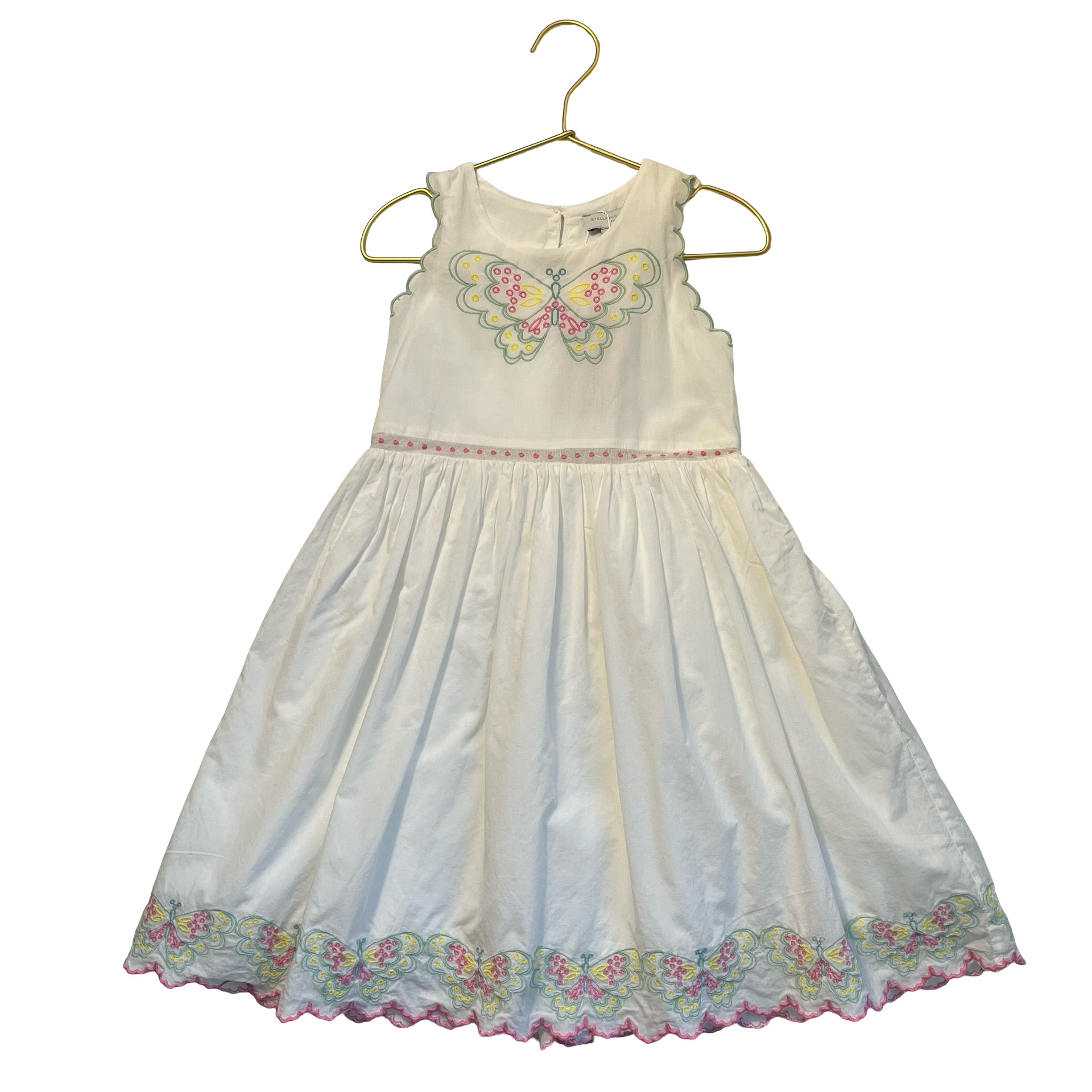 Stella McCartney Kids White Embroidered Butterfly Dress - Size 5