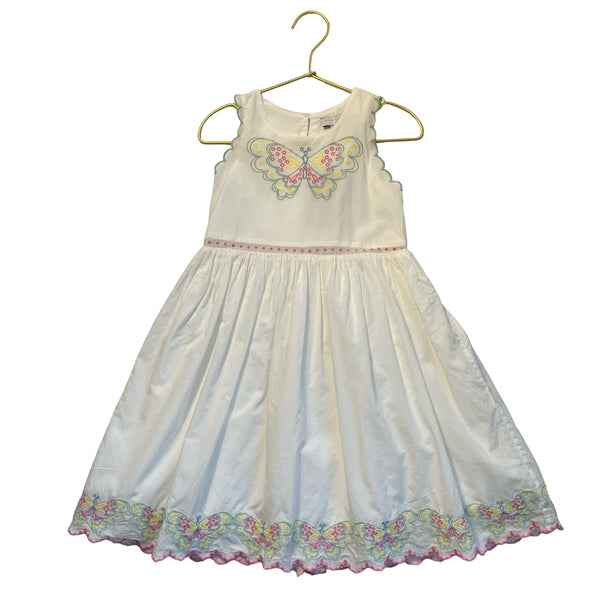 Stella McCartney Kids White Embroidered Butterfly Dress - Size 5