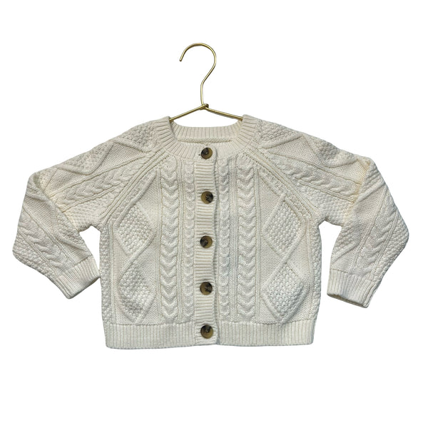 Amazon Essentials x Sofia Grainge Ivory Cotton Cable-Knit Cardigan Size 18-24 Mo