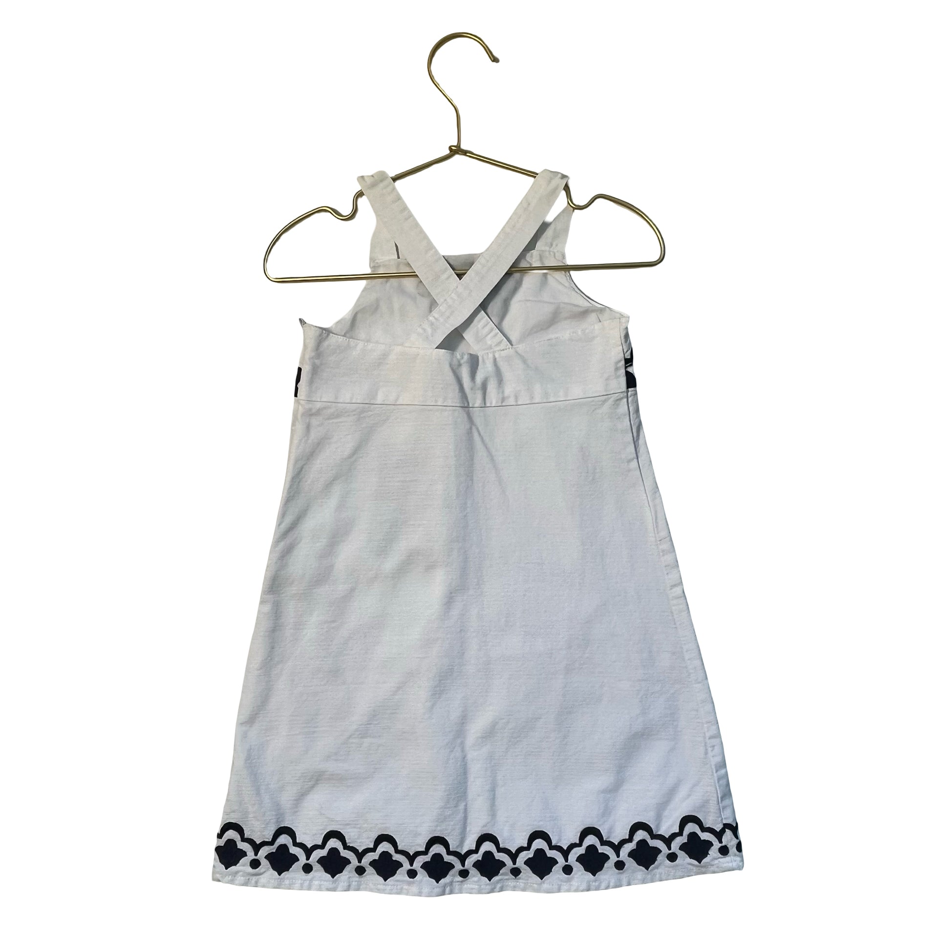 Gymboree White & Navy Embroidered Dress - Size 3