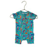 Posh Peanut x Lisa Frank Teal Dolphin Print One-Piece Romper PJ - Size 0-3 Mo