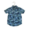 Janie and Jack Navy, Blue, Green Fish Print Button Down Shirt - Size 4