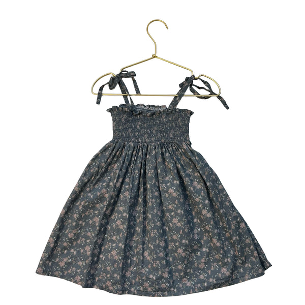 Jamie Kay Gray & Light Plum Floral Smocked Dress - Size 3Y