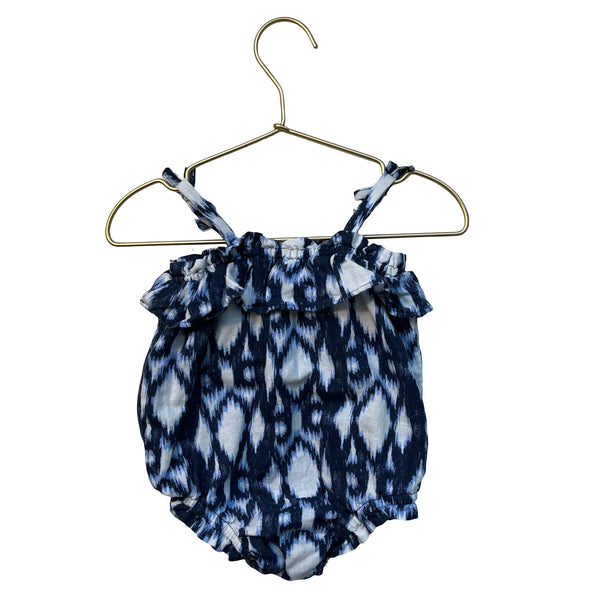 Baby Gap Navy Ikat Print Bubble Romper - Size 3-6 Mo