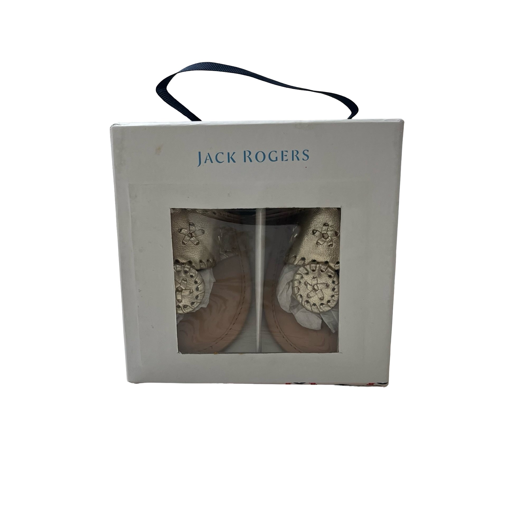 Jack Rogers Gold Metallic Leather 'Baby Jacks' New in Box - Size 6-9 Mo