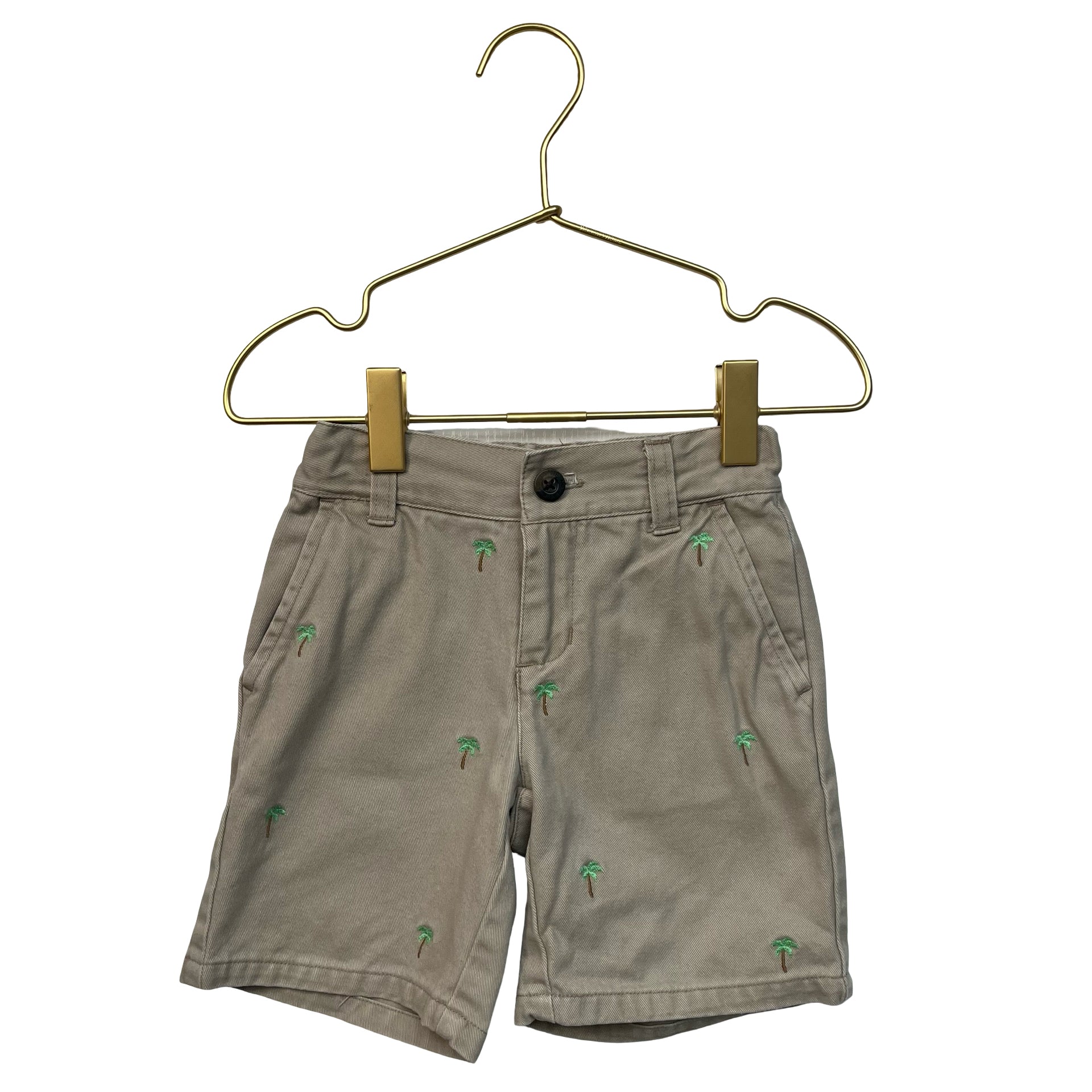 Janie and Jack Khaki Embroidered Palm Tree Shorts - Size 2T