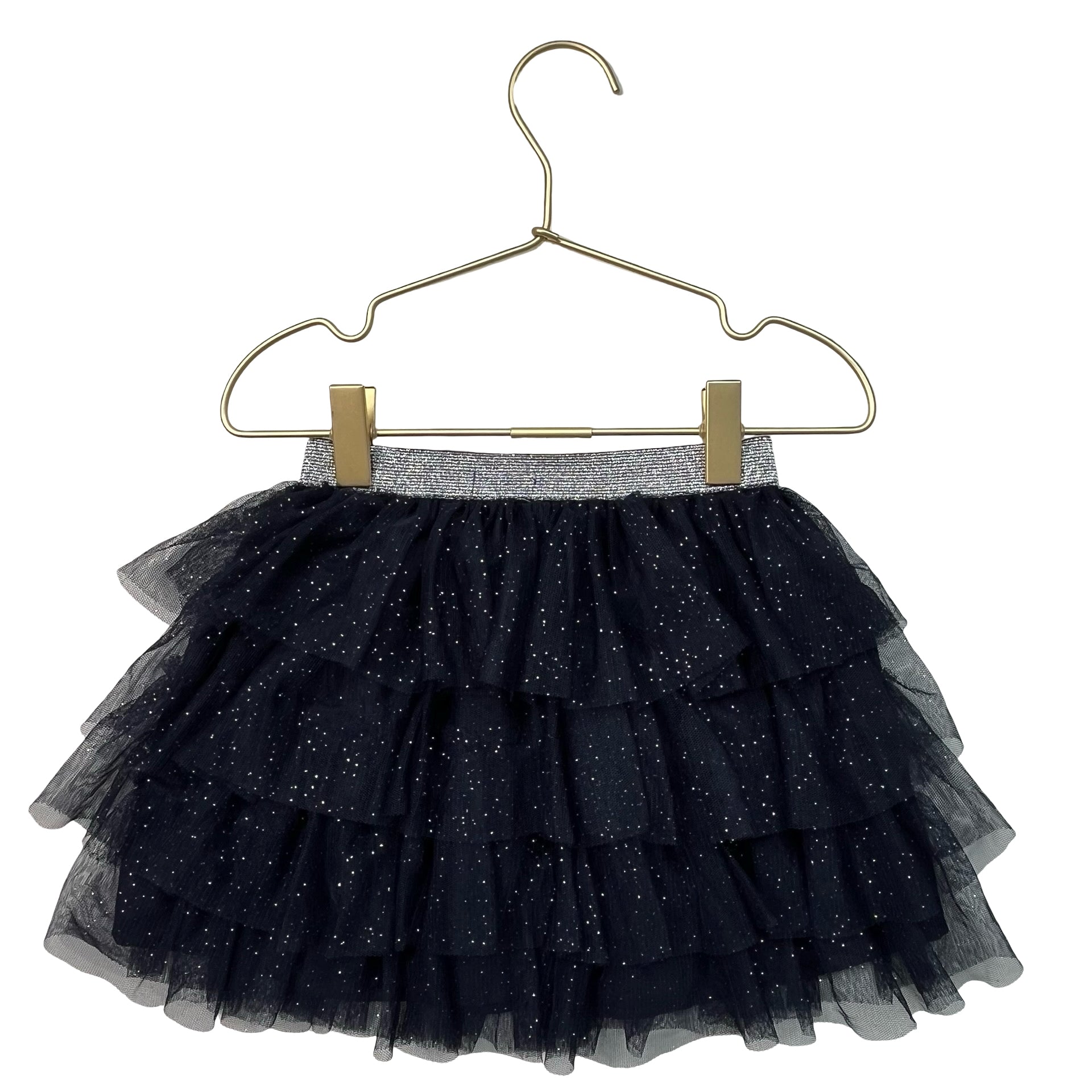 Primark Premium Navy & Silver Glitter Tulle Skirt - Size 3-4