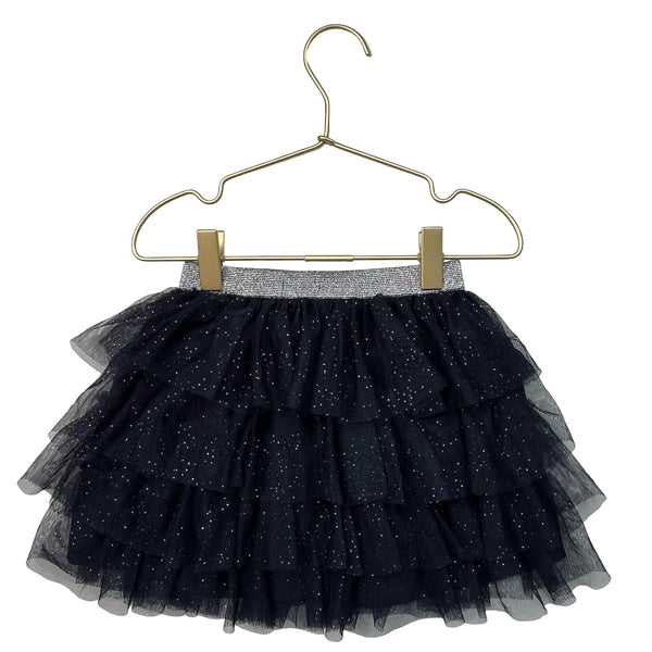 Primark Premium Navy & Silver Glitter Tulle Skirt - Size 3-4