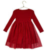 H&M Red Ribbed & Sparkle Tulle Dress - Size 3-4T