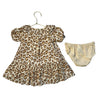 Janie and Jack Ivory & Tan Leopard Print Dress & Bloomers - Size 6-12 Mo