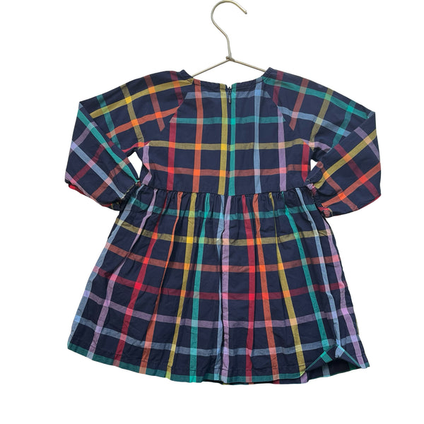Primary Navy & Multi-Color Plaid Dress - Size 18-24 Mo