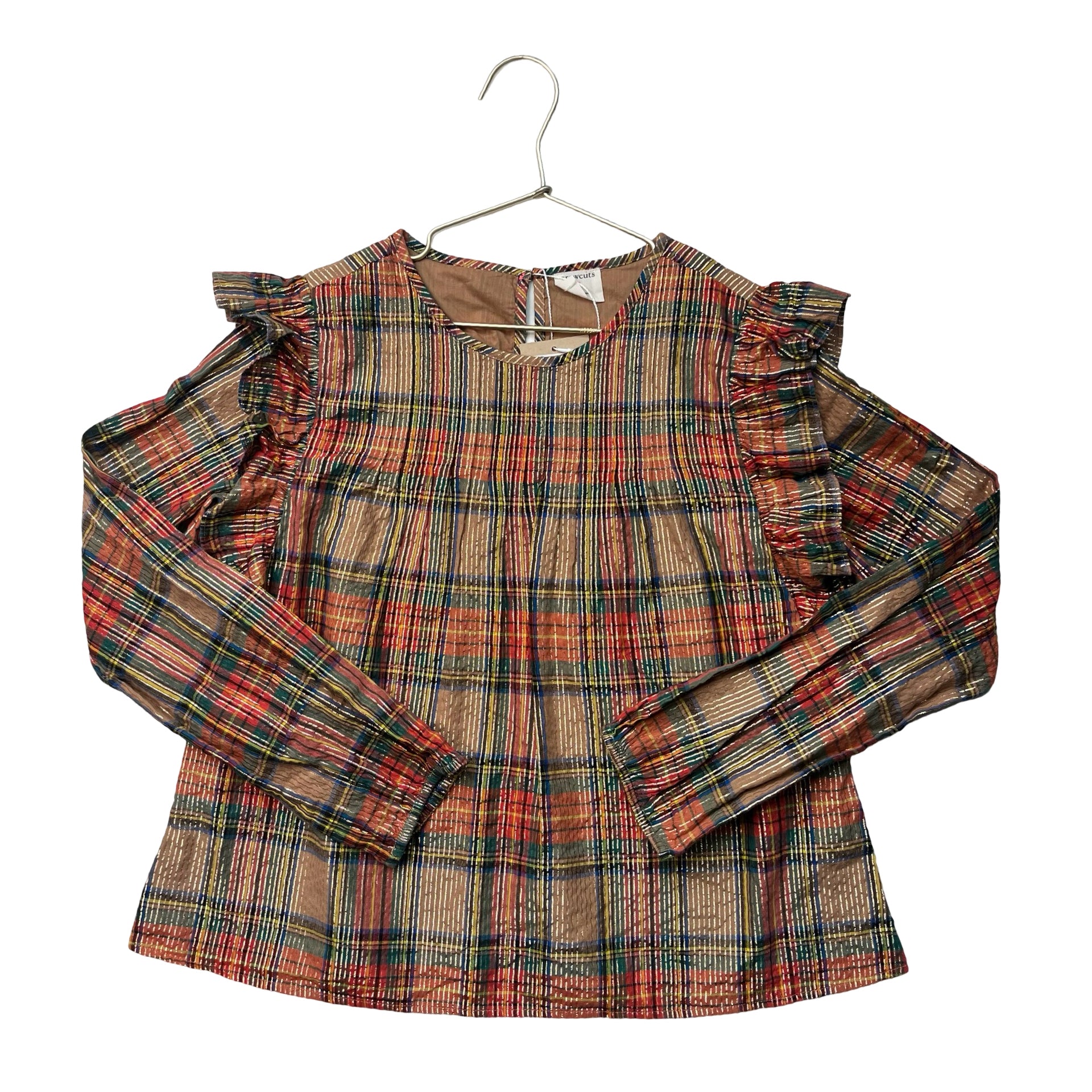 Crewcuts Tartan Metallic Blouse - Size XL 12-14
