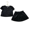 Baby Gap Black Velour & Silver Glitter Top & Skirt Set - Size 3