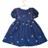 Mini Boden Navy Cotton Gauze Heart Applique Dress - Size 6-7Y