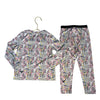 Terramar Climasense 2.0 Light Gray & Multi-Color Pattern Base Layer Set - Size 2