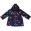 Gymboree Navy & Pink Tulip Print Hooded Jacket - Size 3-4